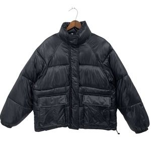 Abercrombie & Fitch Oversized Utility Puffer Coat Men's Size S Black Quilted